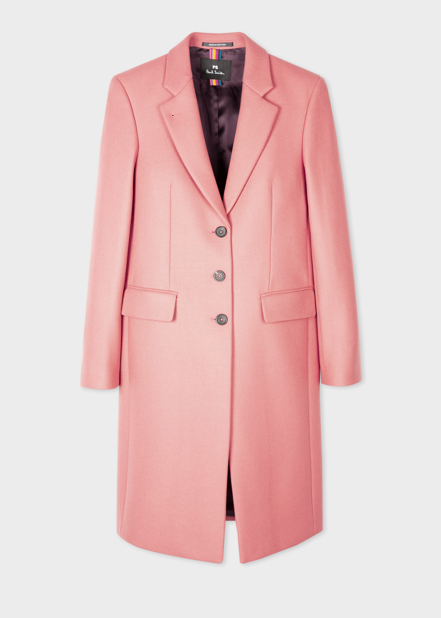 Women's Pink Wool-Cashmere Epsom Coat