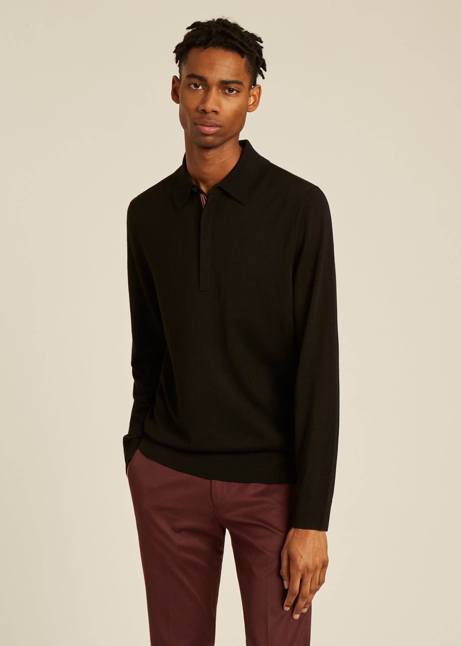 brown long sleeve polo