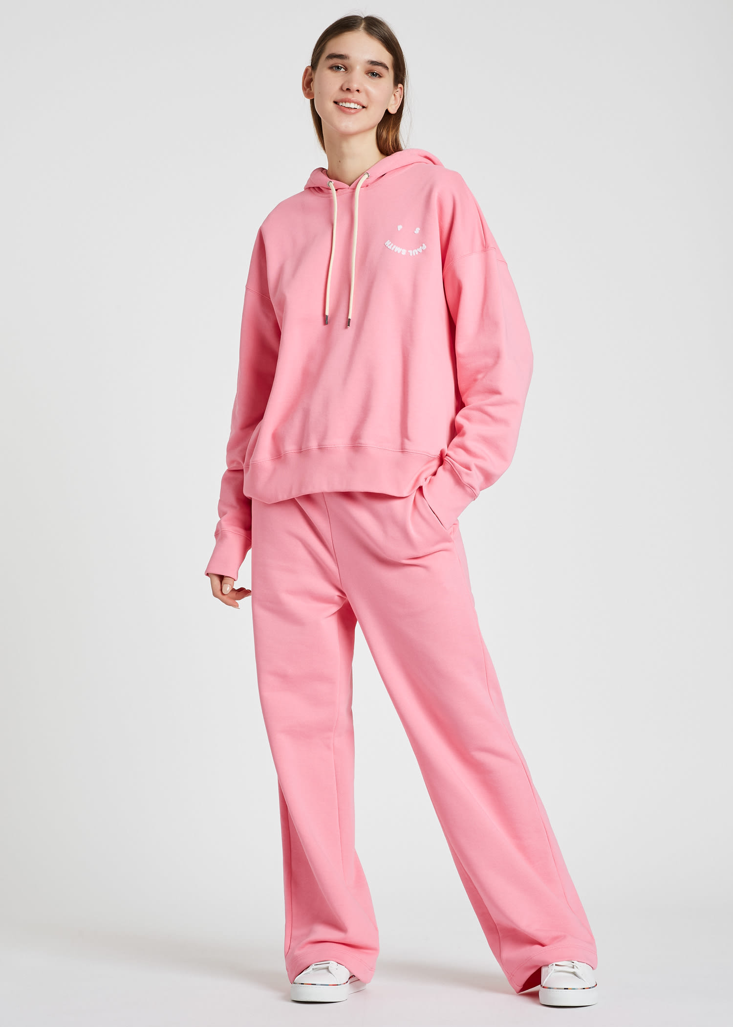 bright pink hoodie