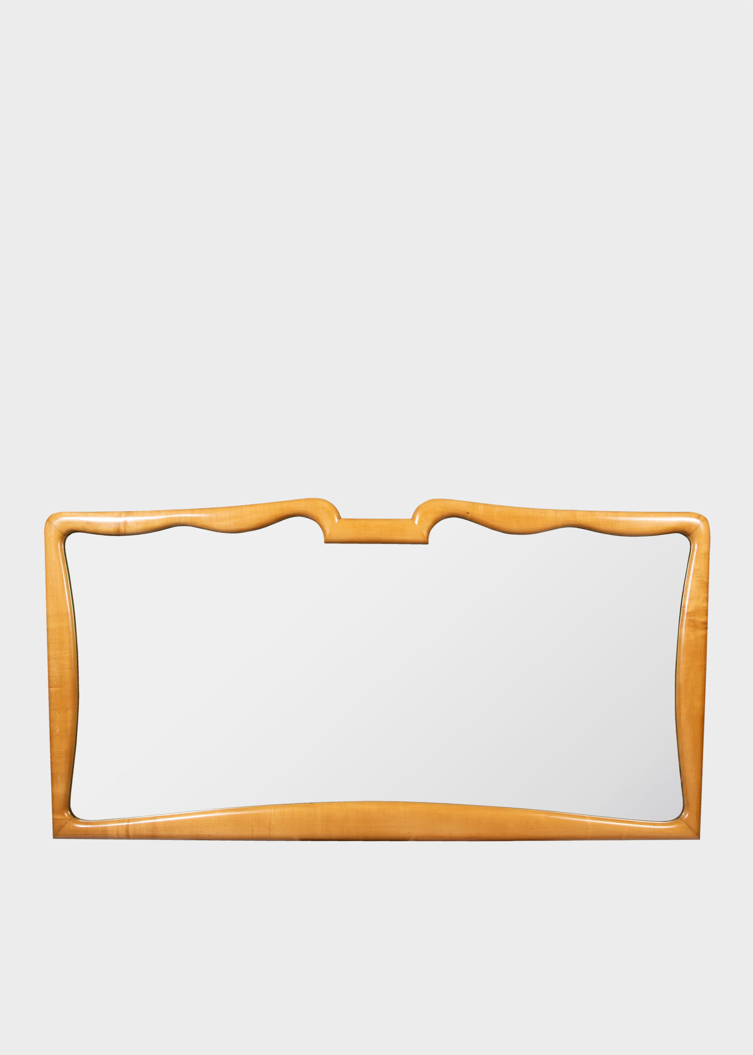 Italian Mirror With Carved Pine Burl Veneer Frame 1950s Paul Smith Europe