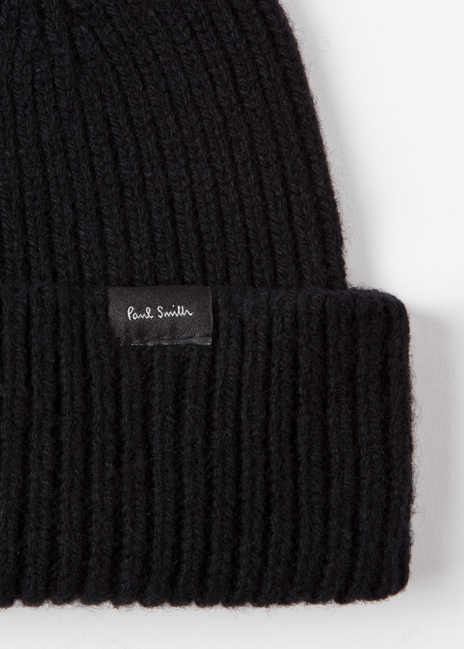 Mens black ribbed beanie