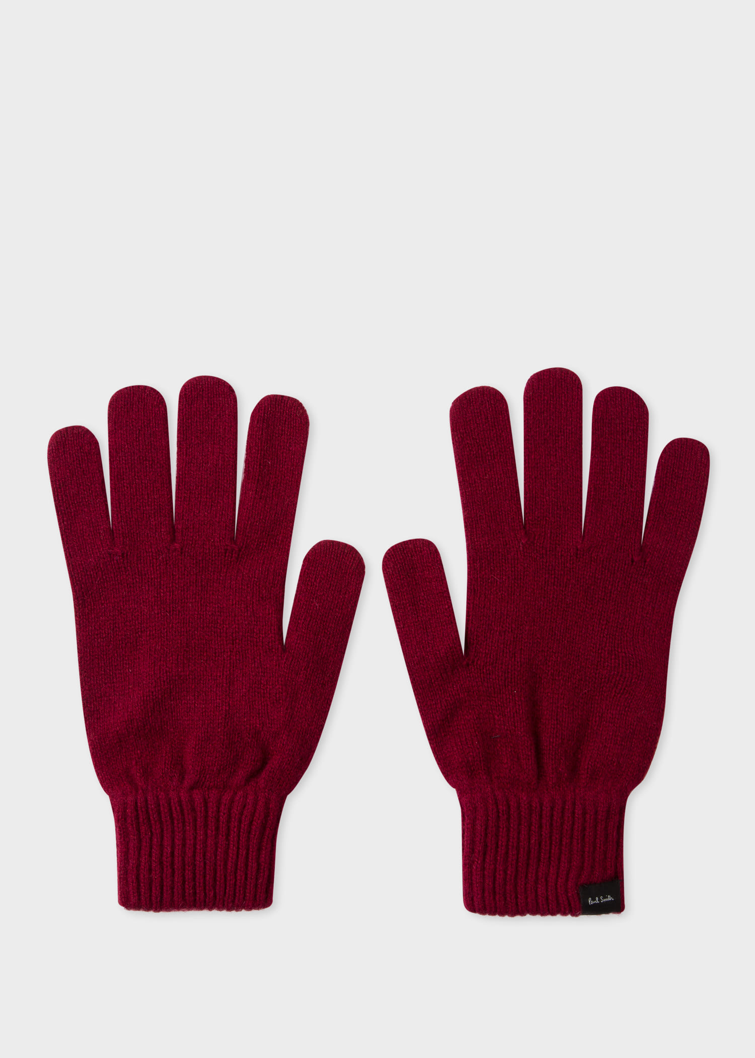 폴 스미스 장갑 Paul Smith Mens Burgundy Cashmere-Blend Gloves