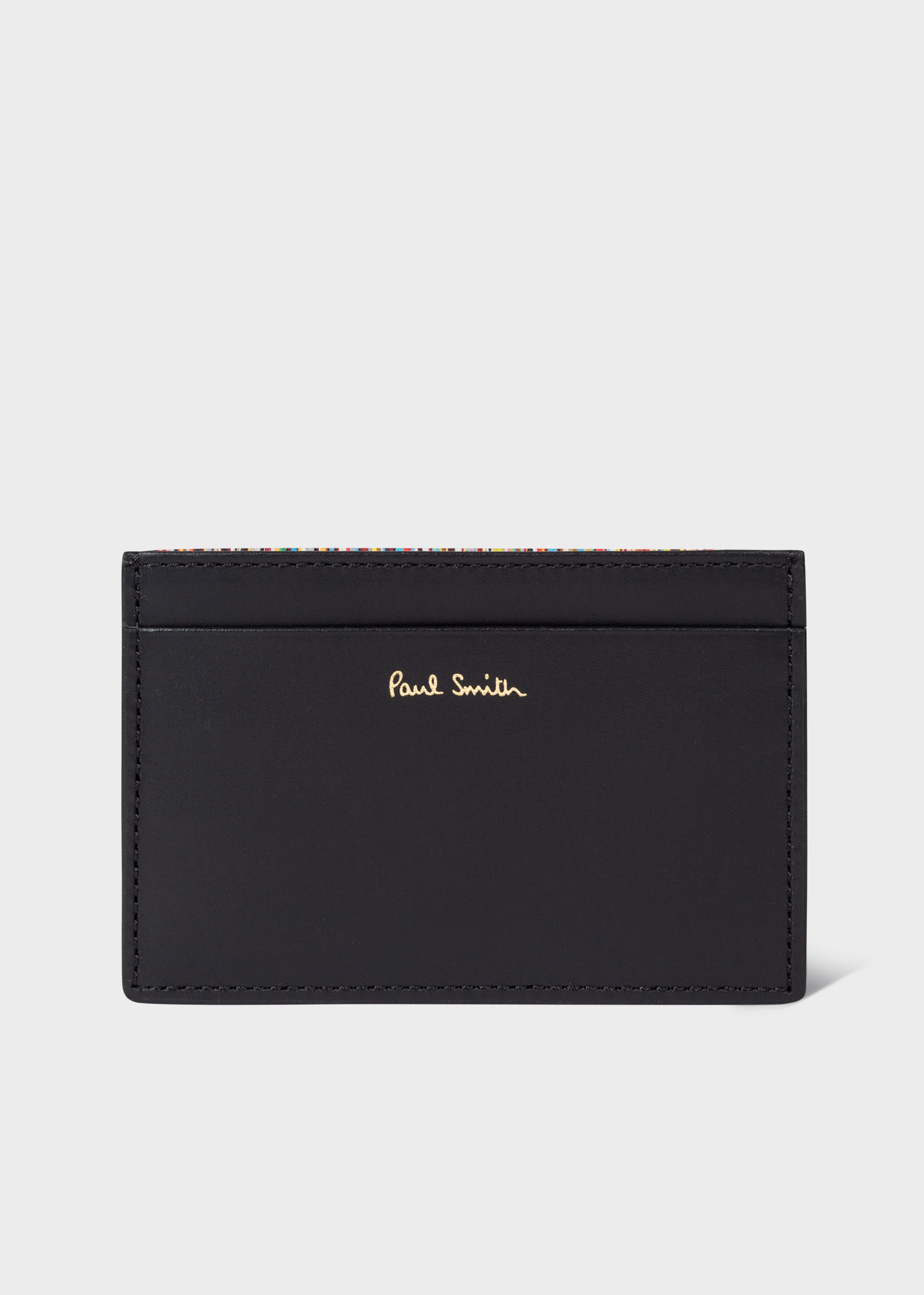 폴 스미스 카드 지갑 Paul Smith Black And Signature Stripe Leather Credit Card Holder