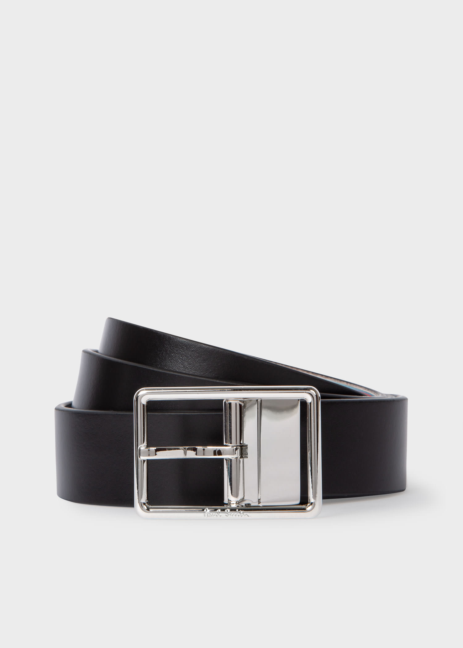 폴 스미스 벨트 Paul Smith Signature Stripe And Black Cut-To-Fit Reversible Leather Belt