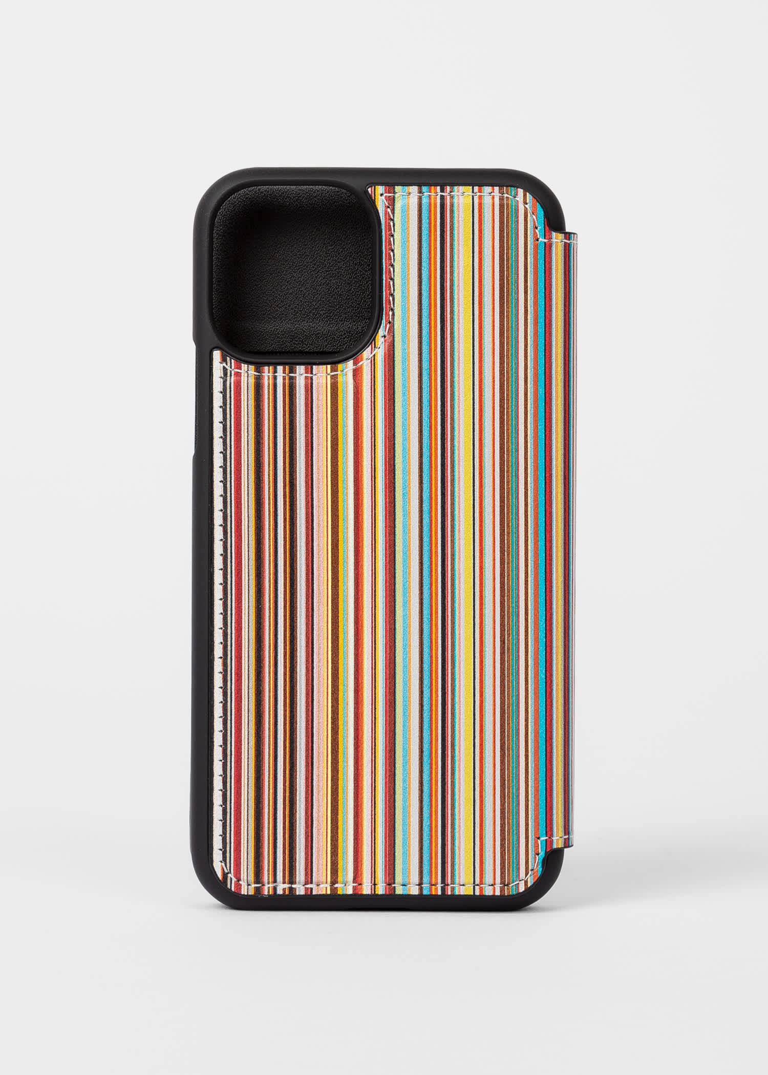 'Signature Stripe' Leather iPhone 11 Pro Wallet Case