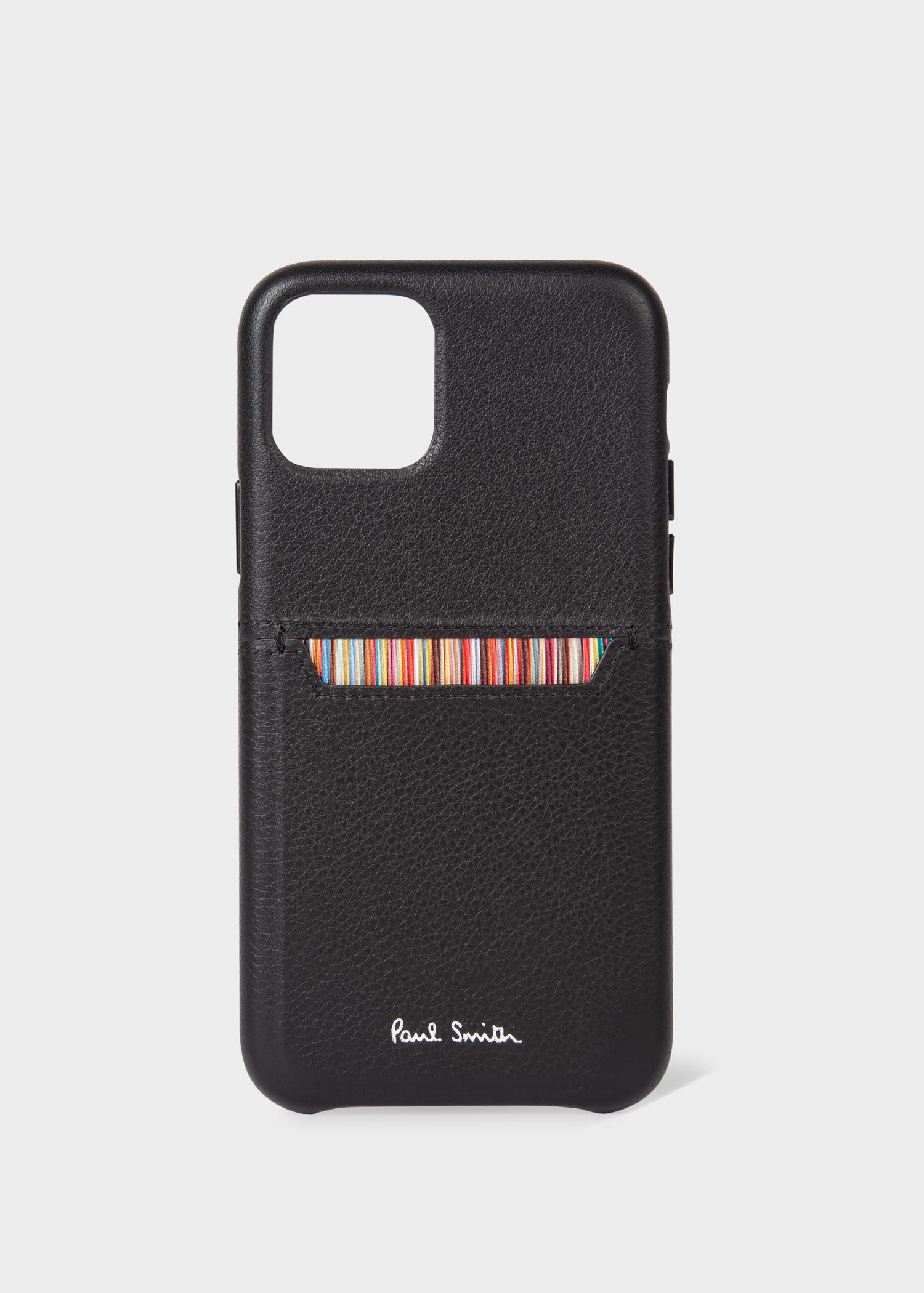 Black Leather iPhone 11 Pro Case With 'Signature Stripe'