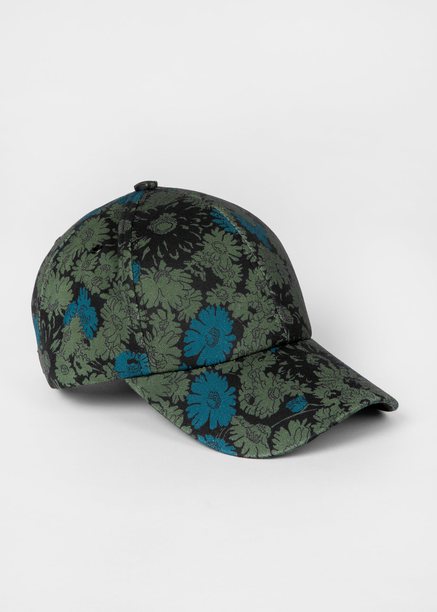 Men S Green And Blue Archive Floral Print Baseball Cap Paul Smith Europe