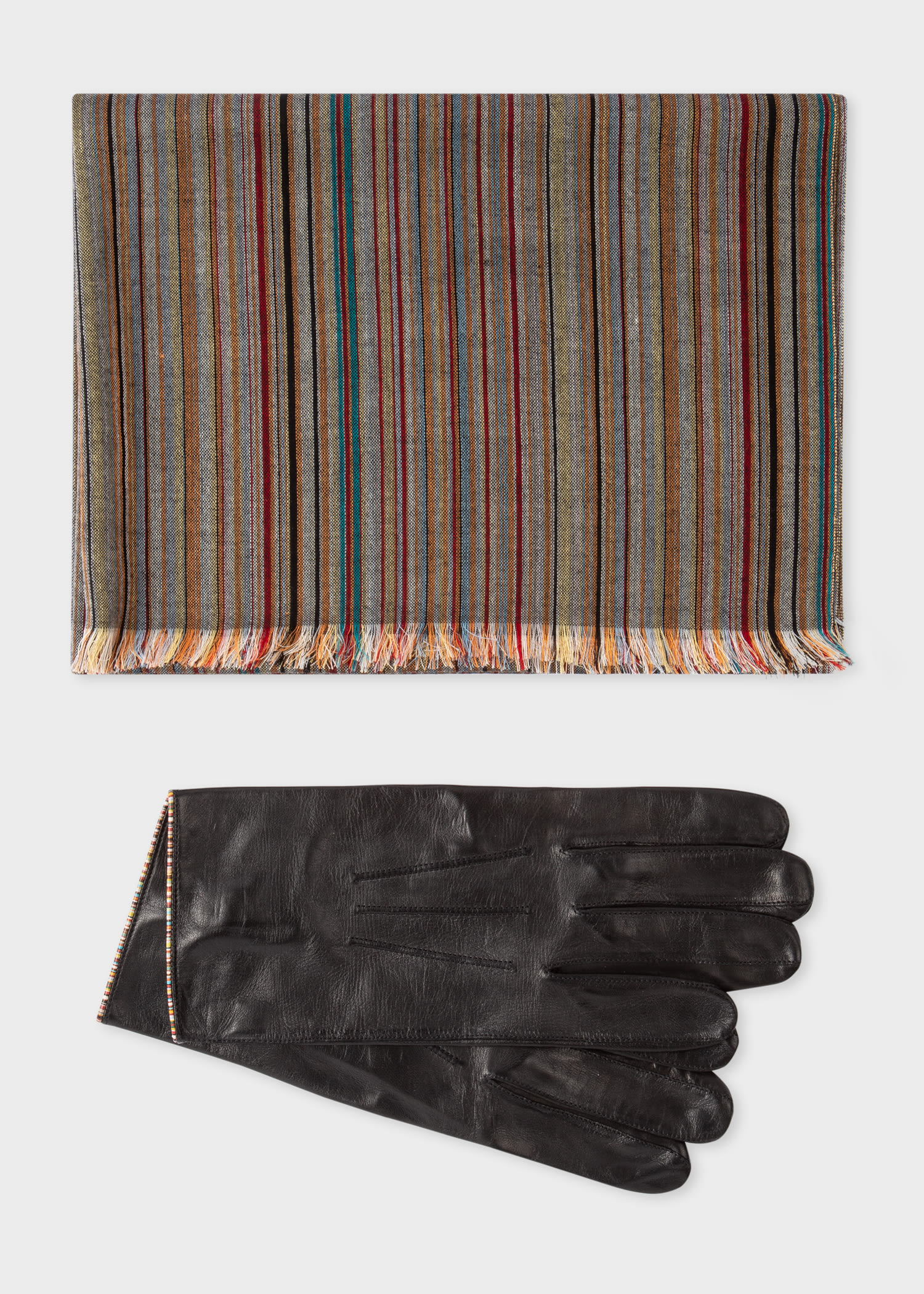Gloves And Hat Set 100/% Lambs Wood Made In Scotland Black Paul Smith Men Scarf