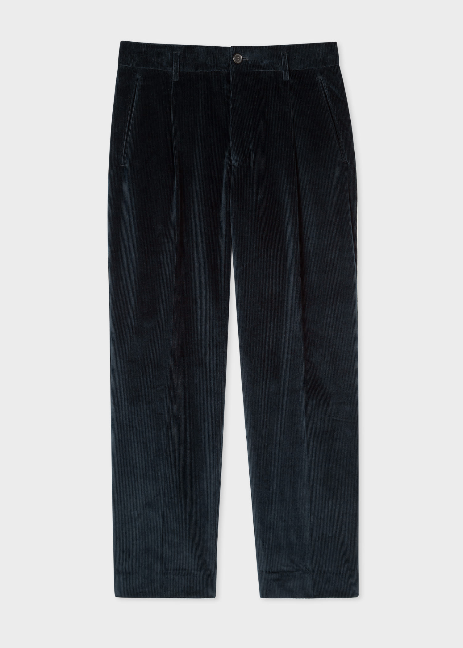 폴 스미스 팬츠 Paul Smith Mens Navy Pleated Cotton-Cashmere Corduroy Trousers
