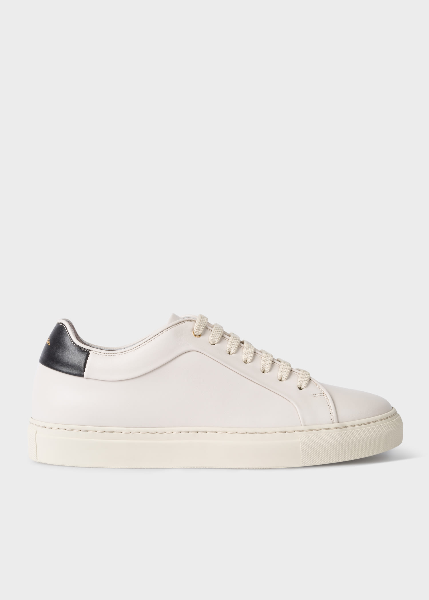 Men's White Leather 'Basso' Trainers With 'Signature Stripe' Panel ...
