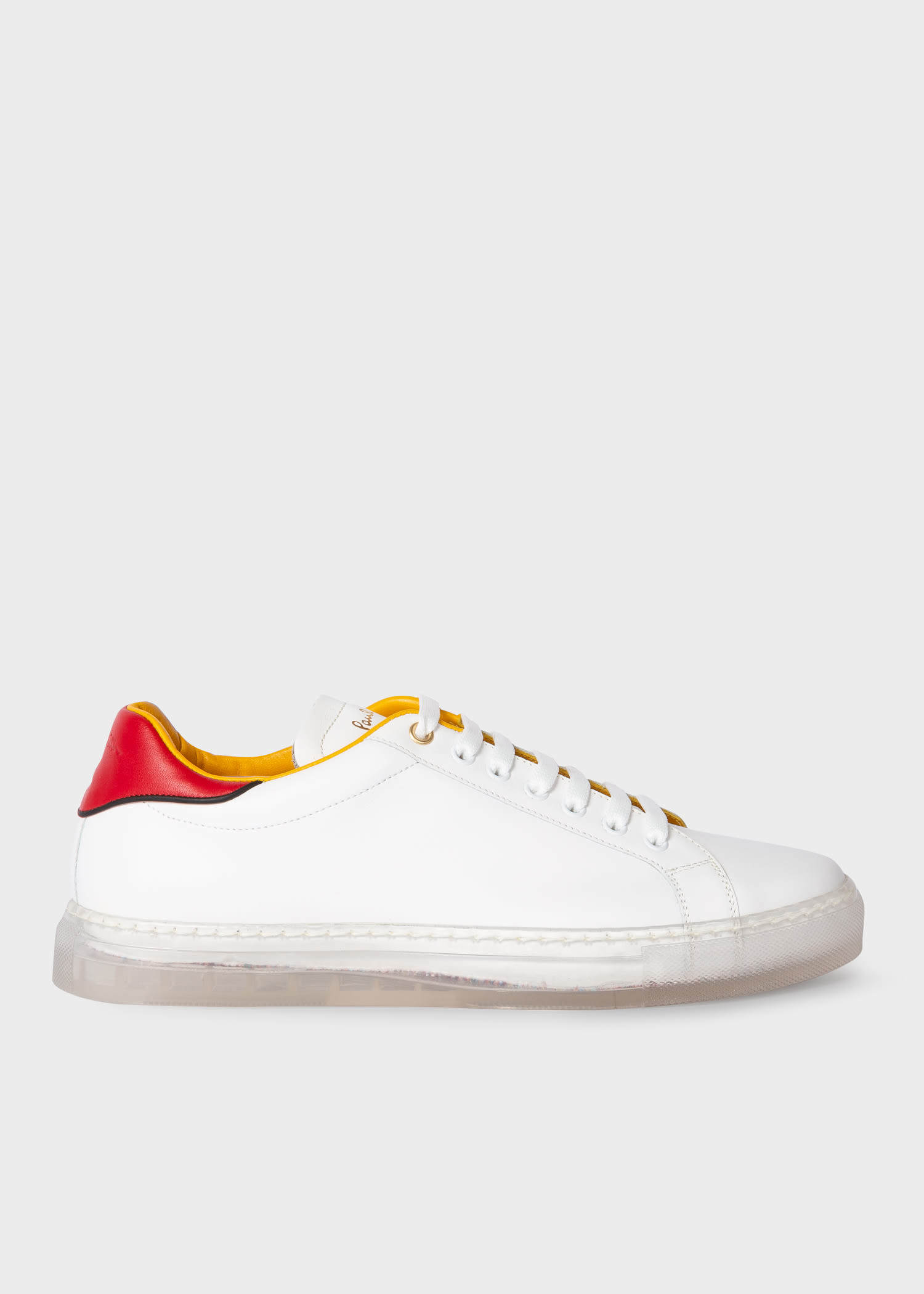 Men's Designer Trainers | White & Black Leather Trainers - Paul Smith