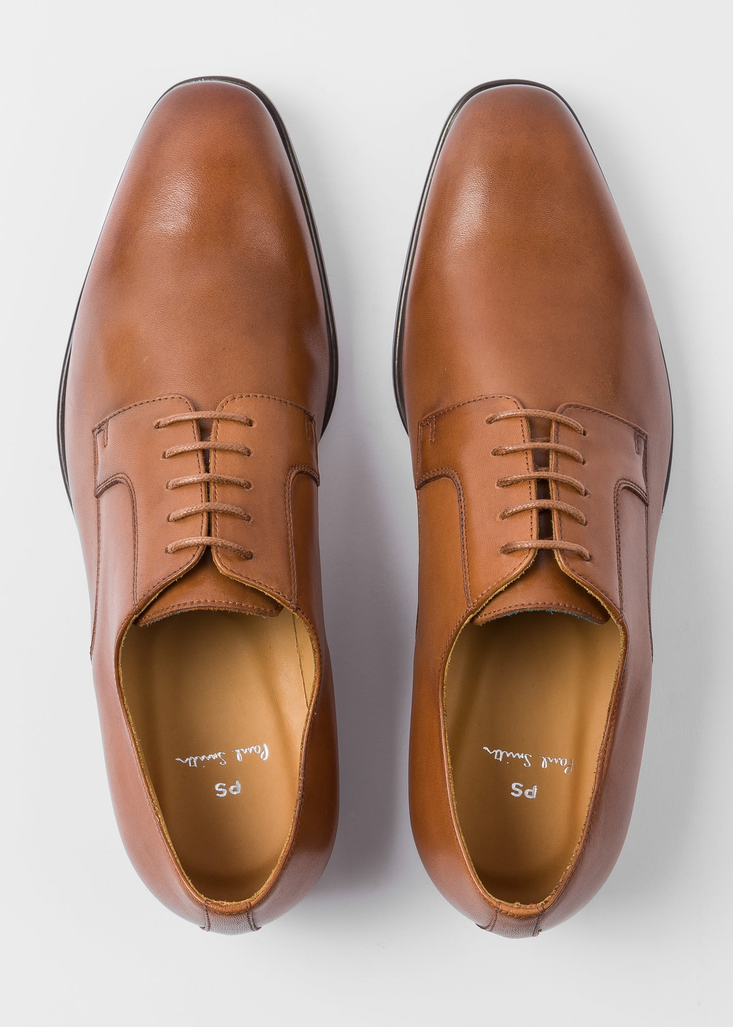 Men's Tan Leather 'Daniel' Derby Shoes - Paul US