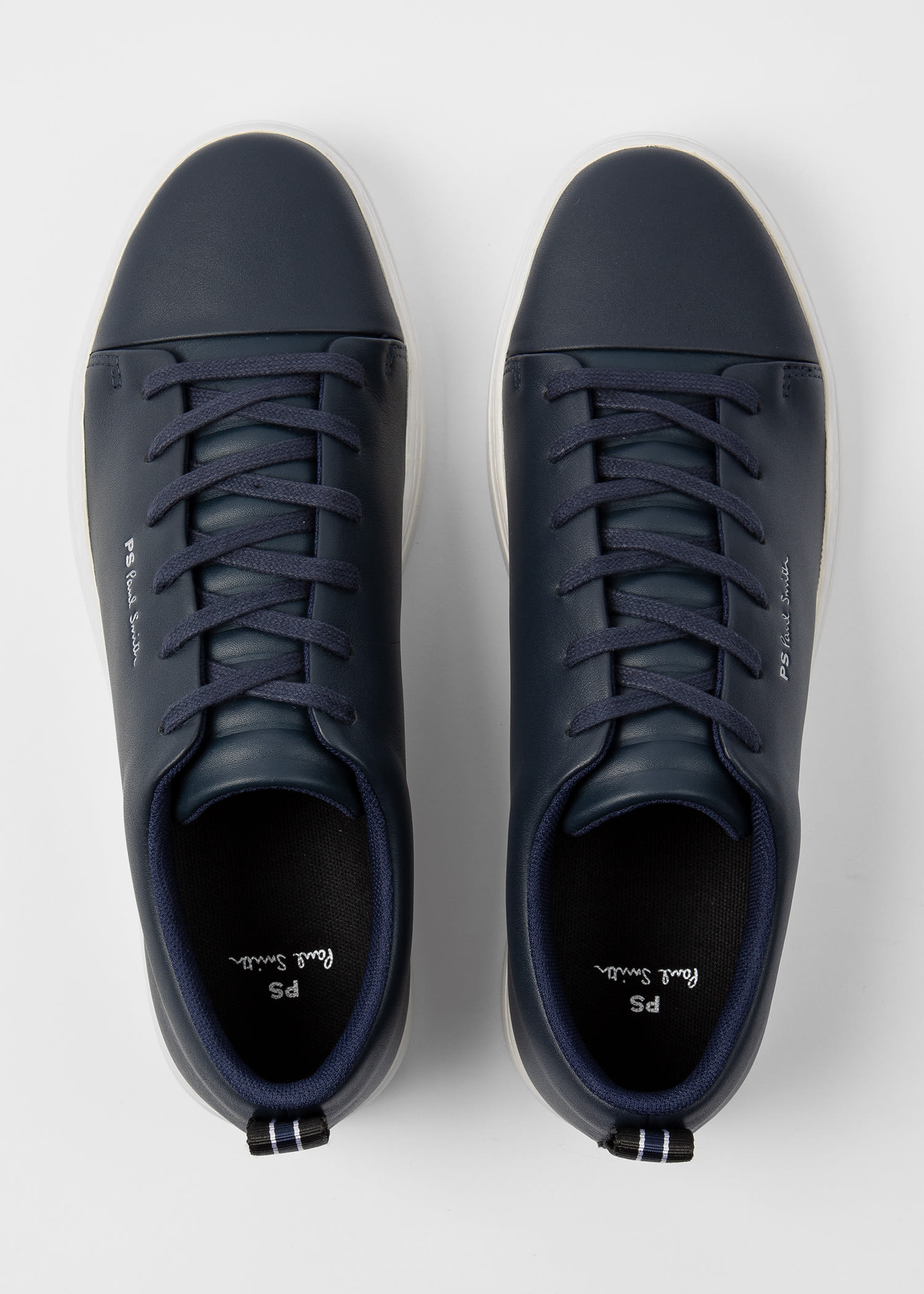mens navy leather trainers