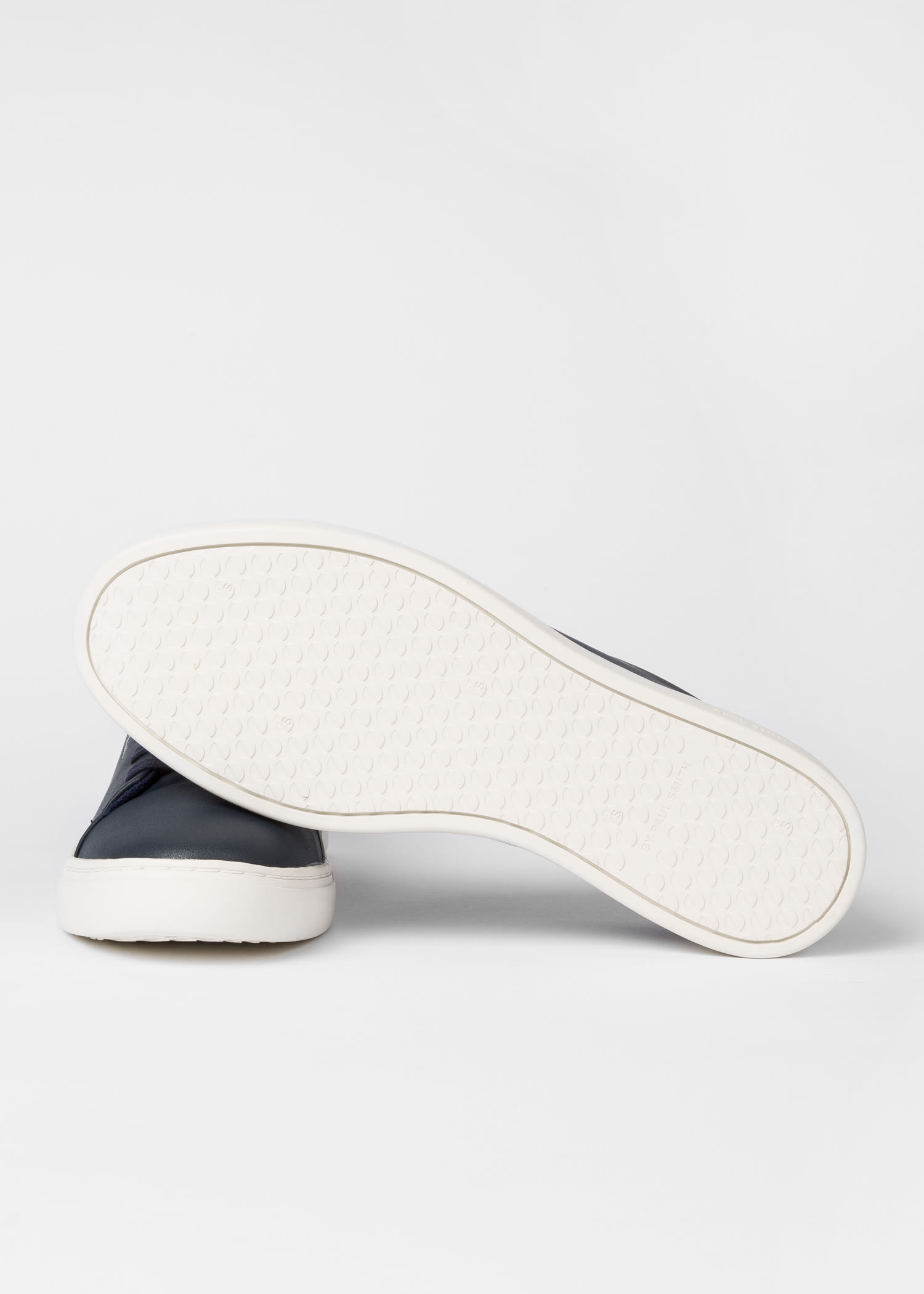 mens navy leather trainers