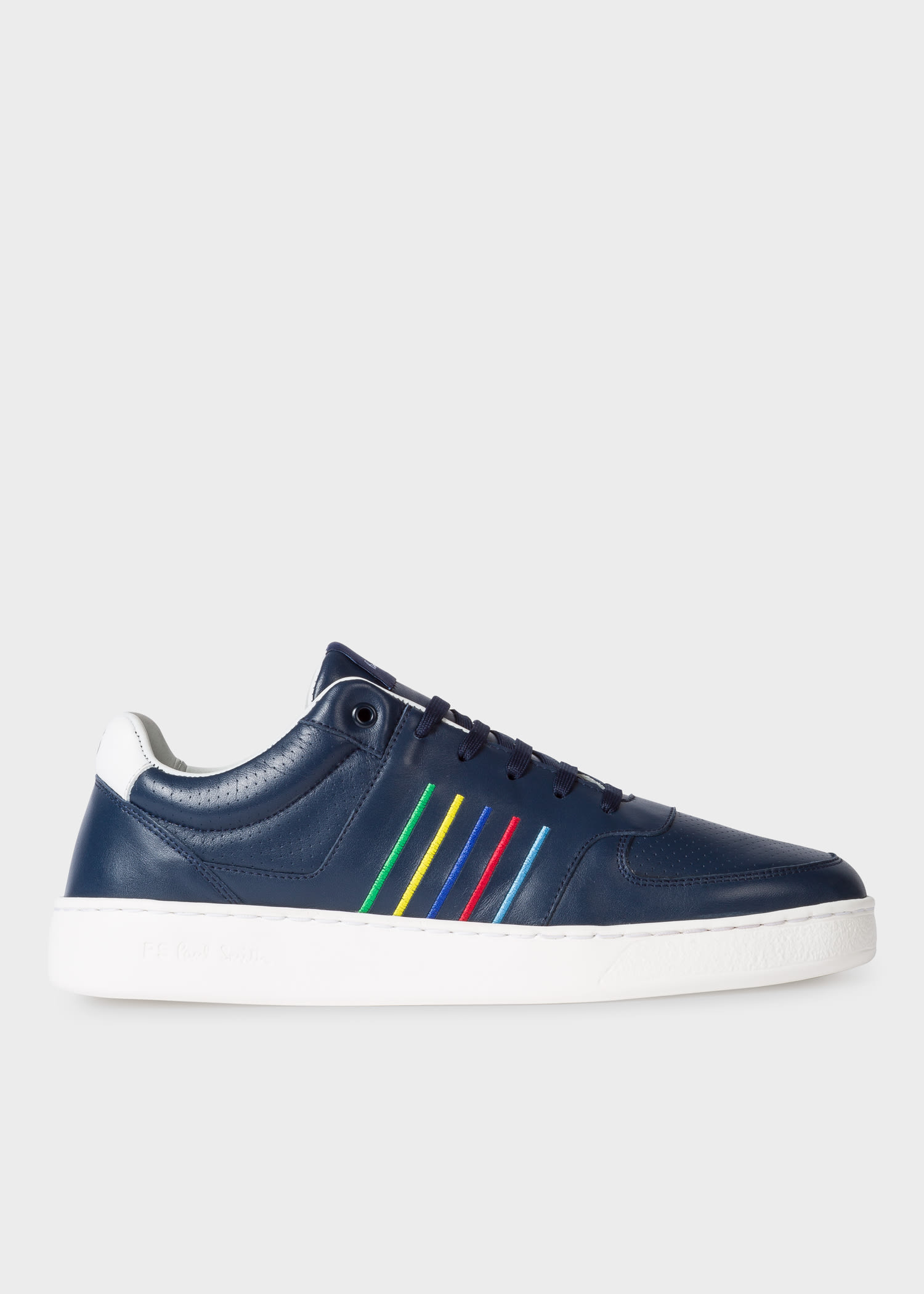 Men's Designer Trainers | White & Black Leather Trainers - Paul Smith