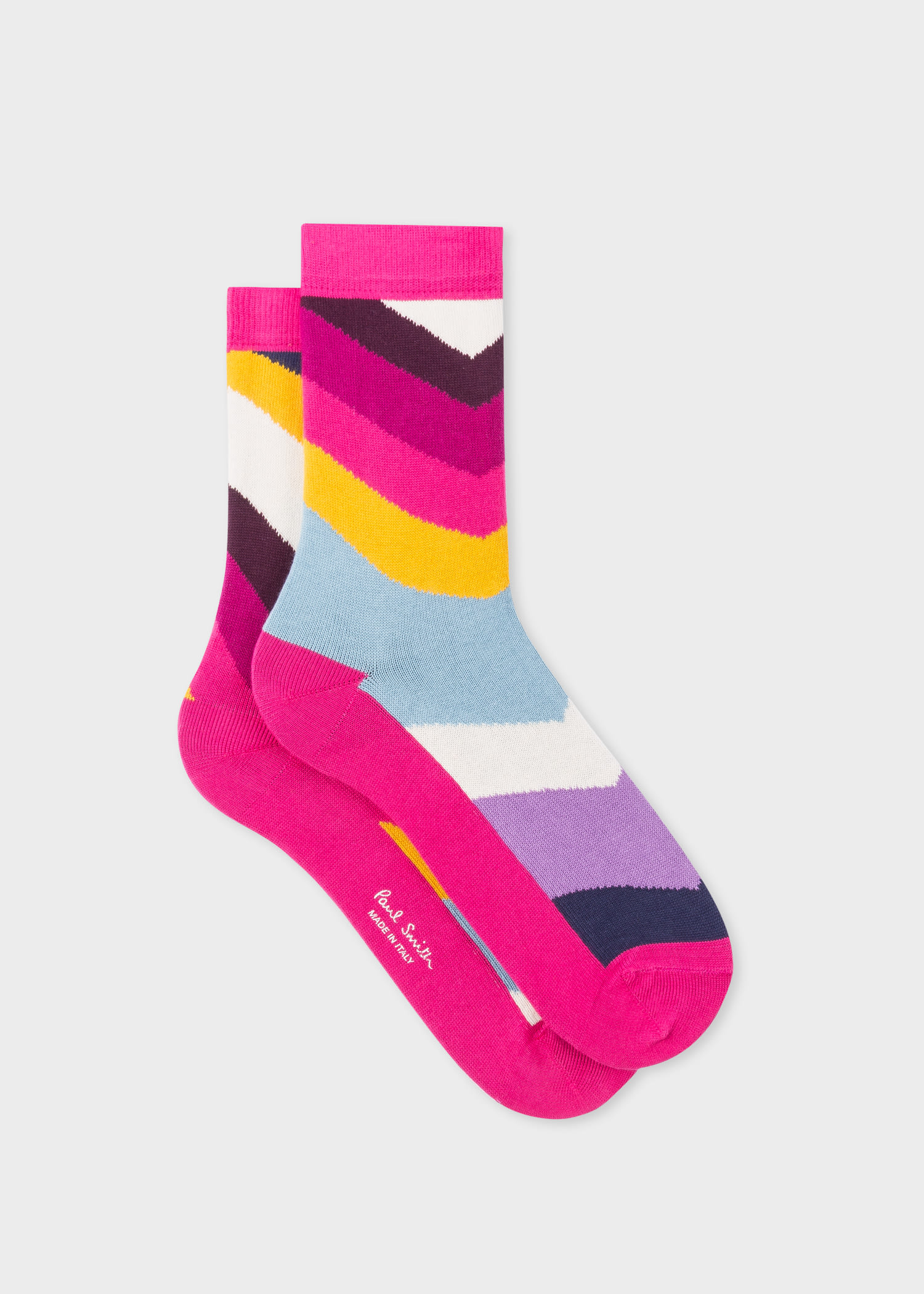 Paul Smith Mens Indigo Block Stripe Cycling Socks “L" Brand New  