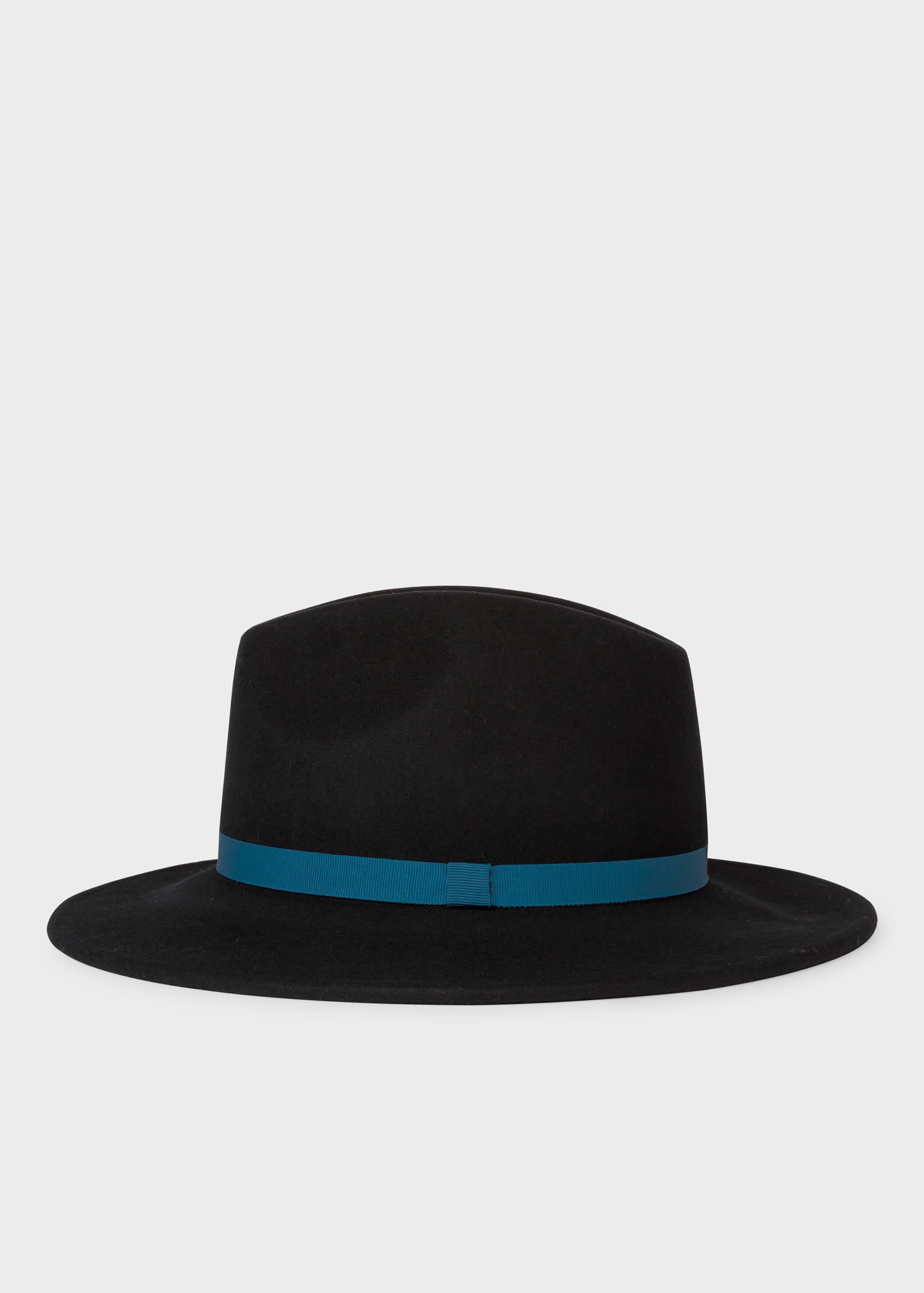 Women's Black Wool Felt Fedora Hat With
