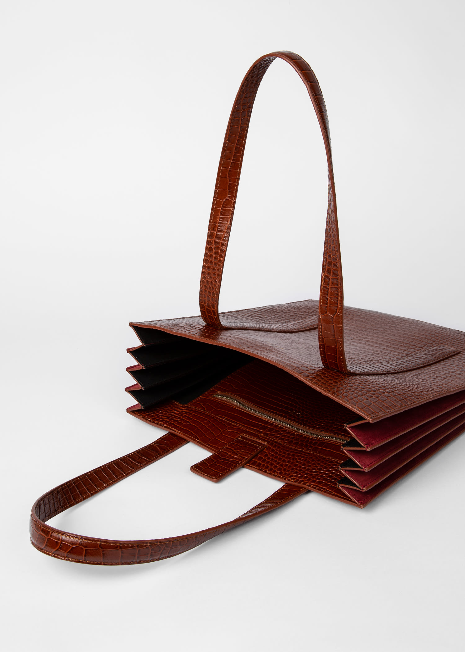 croc leather tote