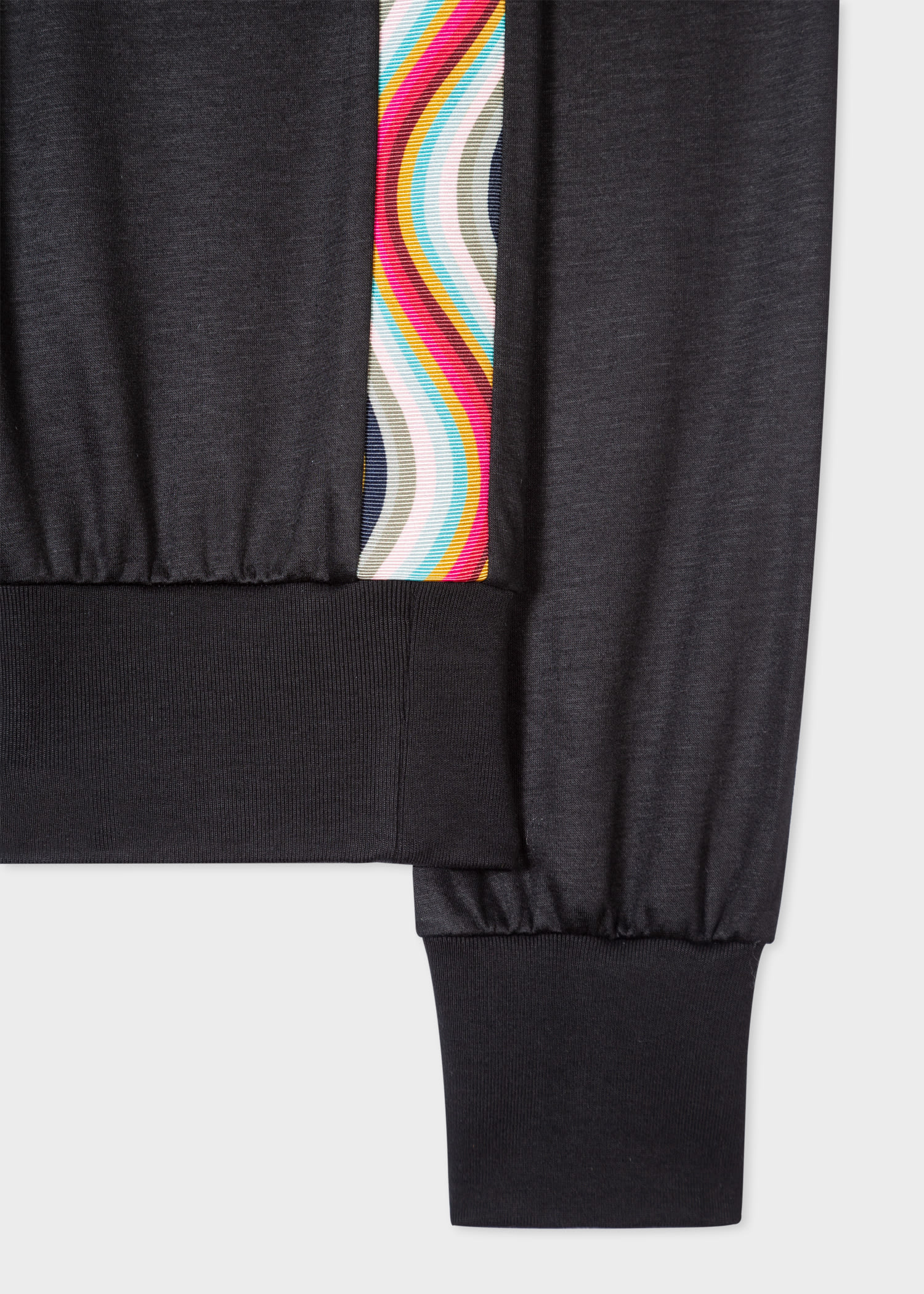 Women's Black Cotton-Blend Sweatshirt With 'Swirl' Trim