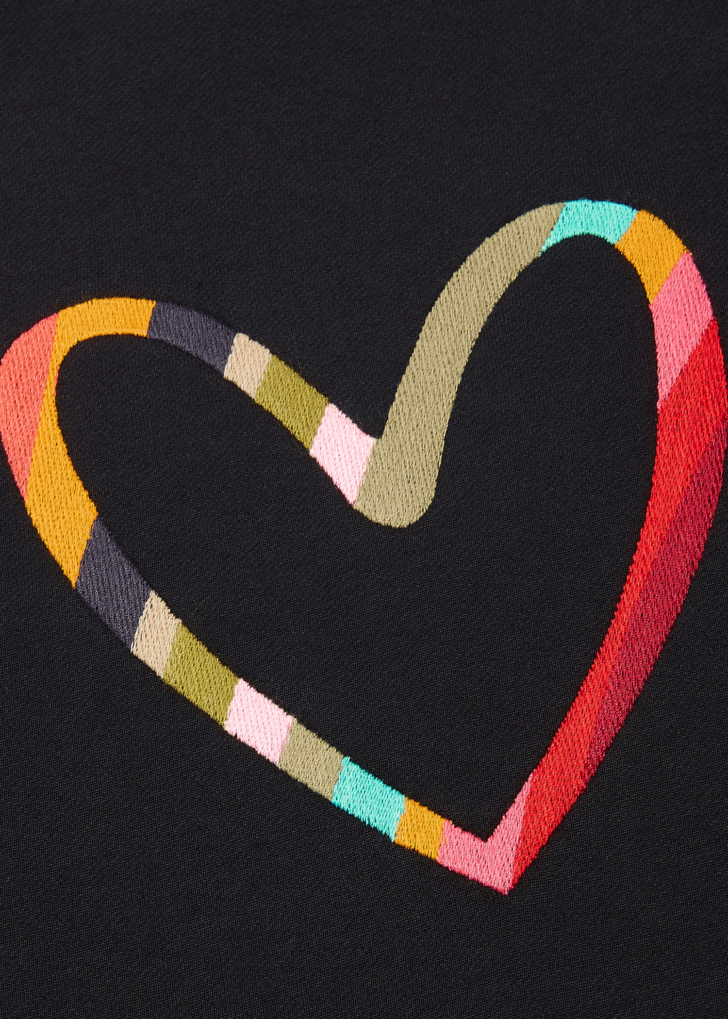 Women S Black Embroidered Swirl Heart Sweatshirt Paul Smith Asia