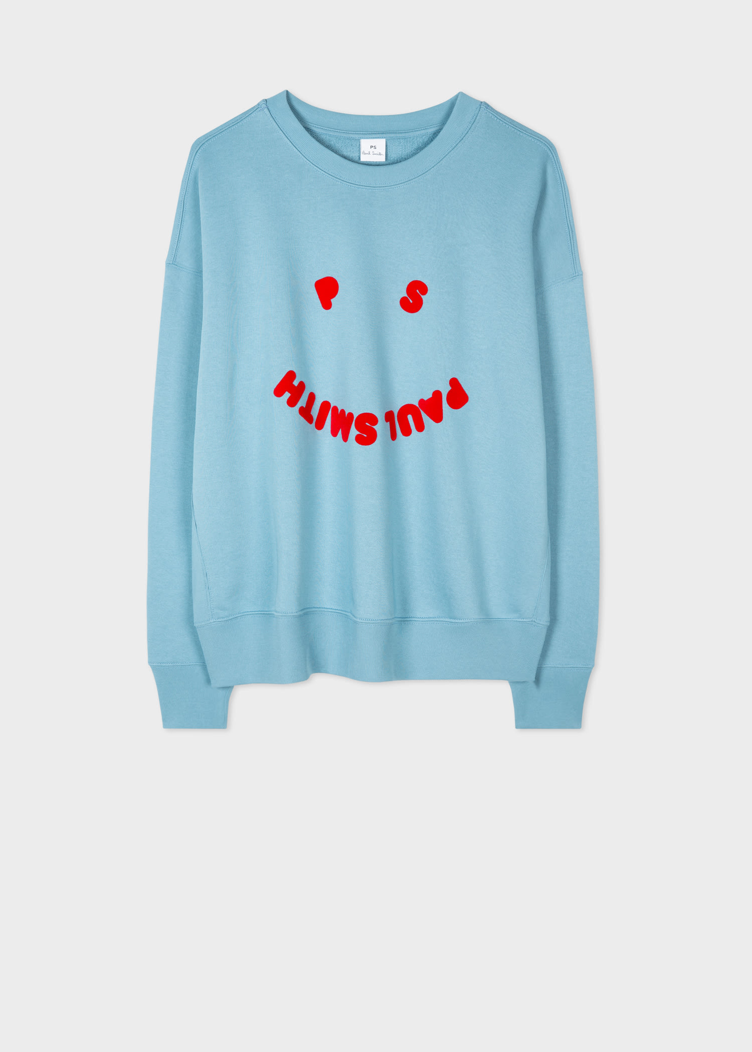 ★Paul Smith★ Happy Sweatshirt Blue M2R958XEK2116941 Sweat Homme Bleu Délavé 'Happy' en Coton