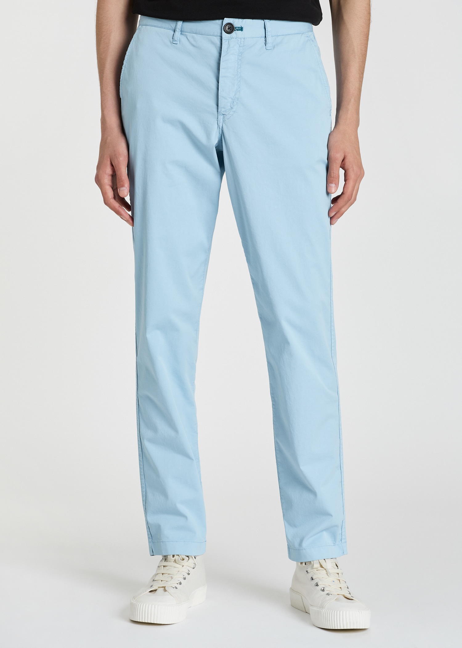Men's Tapered-Fit Sky Blue Stretch Pima-Cotton Chinos