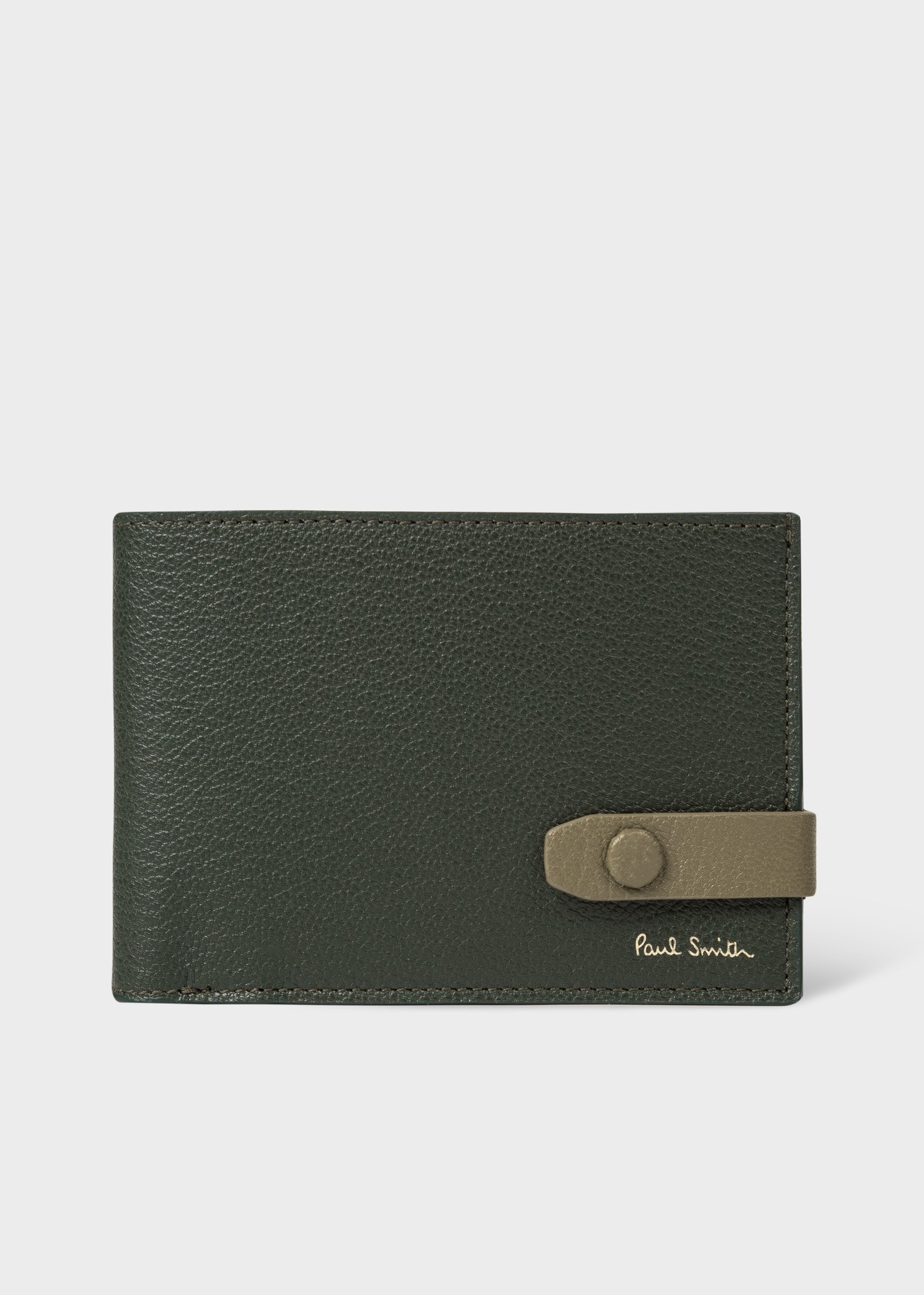 Men's Dark Green Leather Billfold Wallet