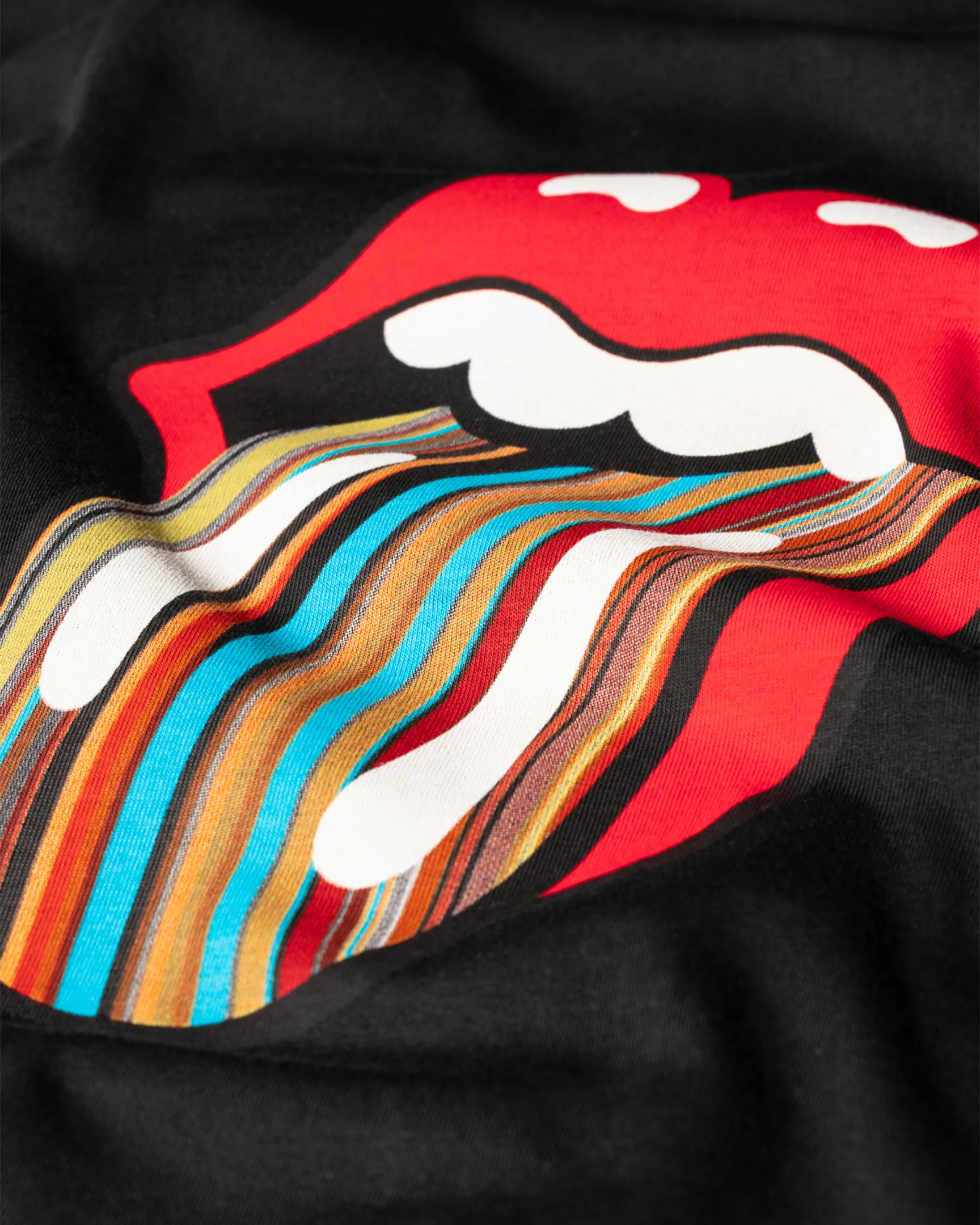 Black 'Signature Stripe' Tongue Logo T-Shirt