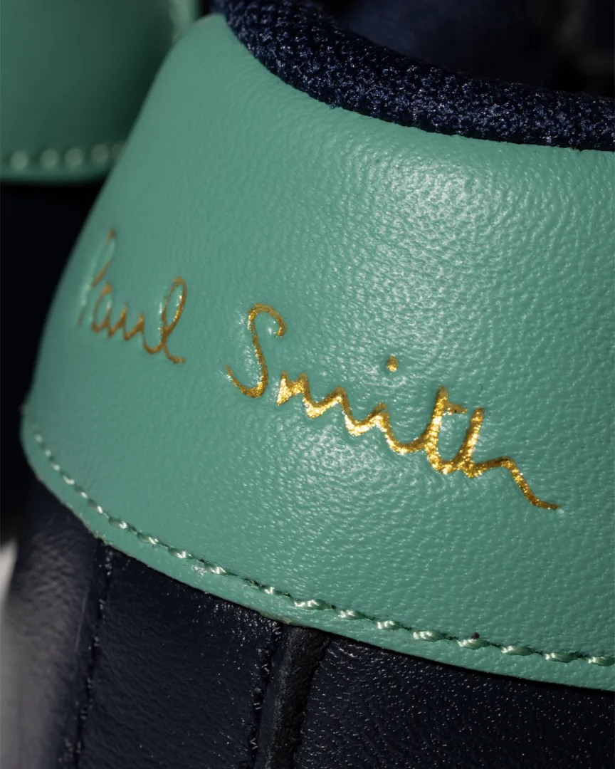 Women s Navy Leather Lapin Swirl Trainers