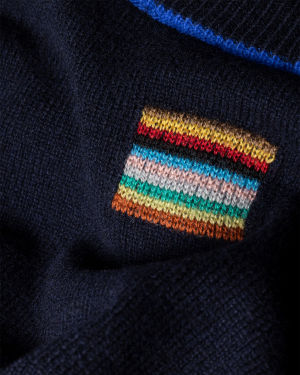 Paul Smith Lambswool Electric Blue Trim Sweater