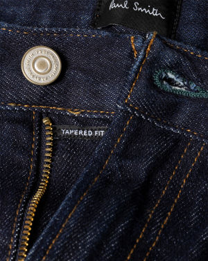 Tapered-Fit Indigo Rinse 'Organic Authentic Twill' Jeans