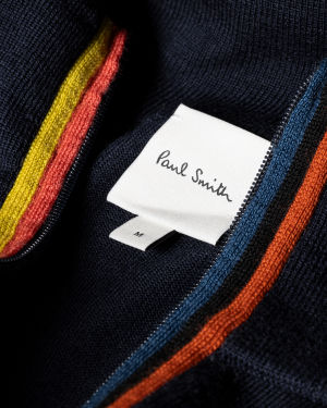 Paul Smith Merino 'Artist Stripe' Zip-Through Cardigan