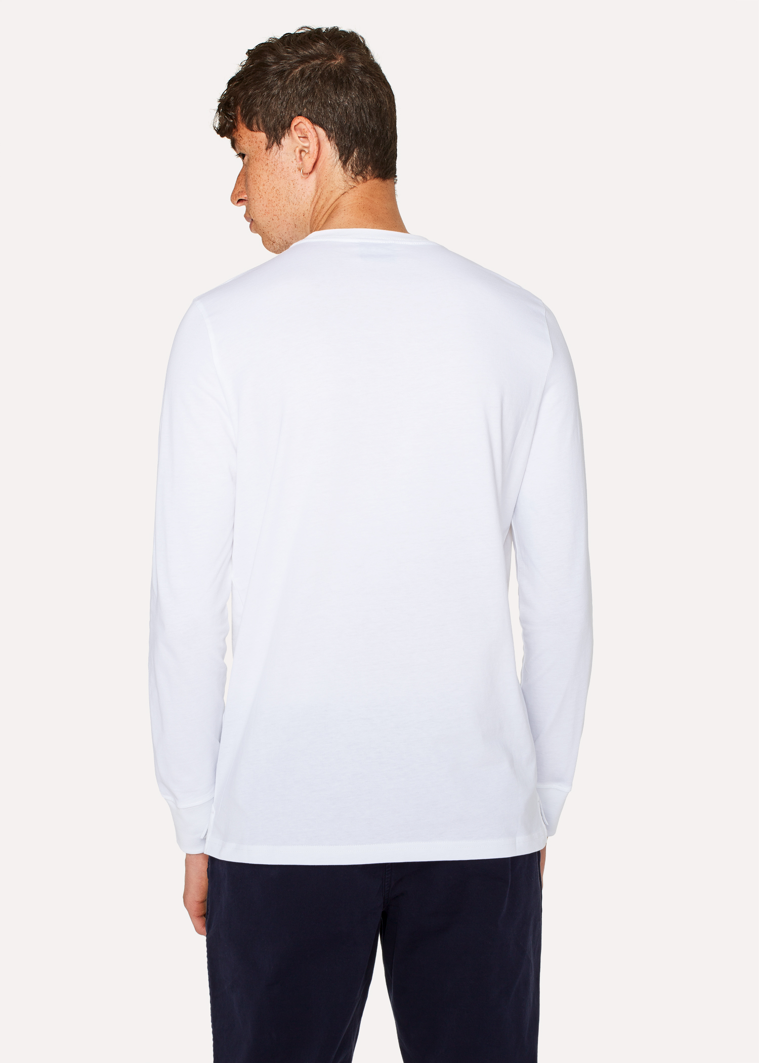 Download Men's White Organic-Cotton Zebra Logo Long-Sleeve T-Shirt ...