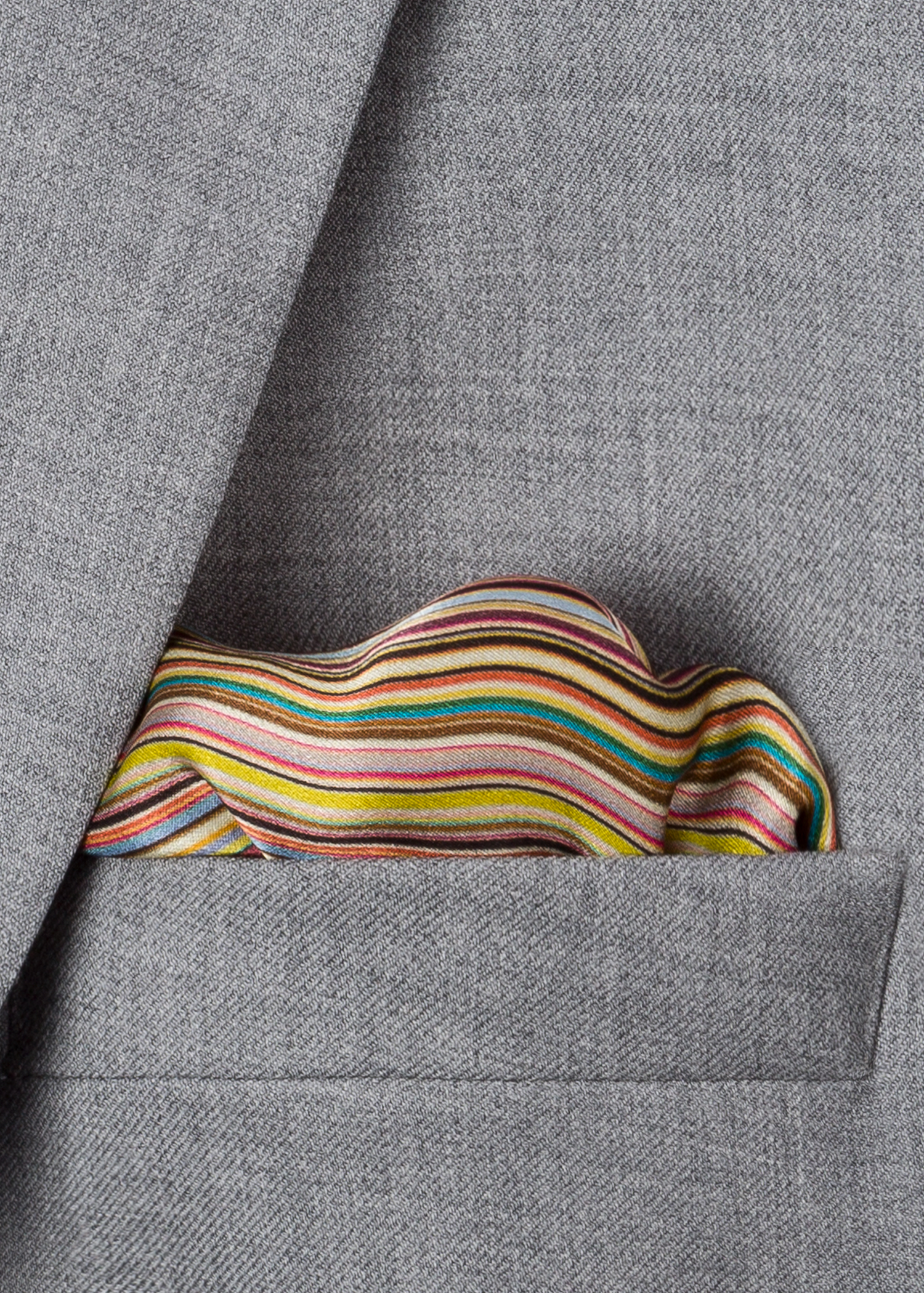 Paul Smith Men's Signature Stripe Silk Pocket Square
