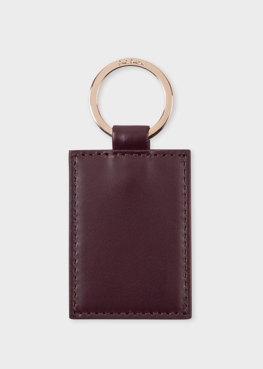Damson Calf Leather Monogrammed Keyring by Paul Smith