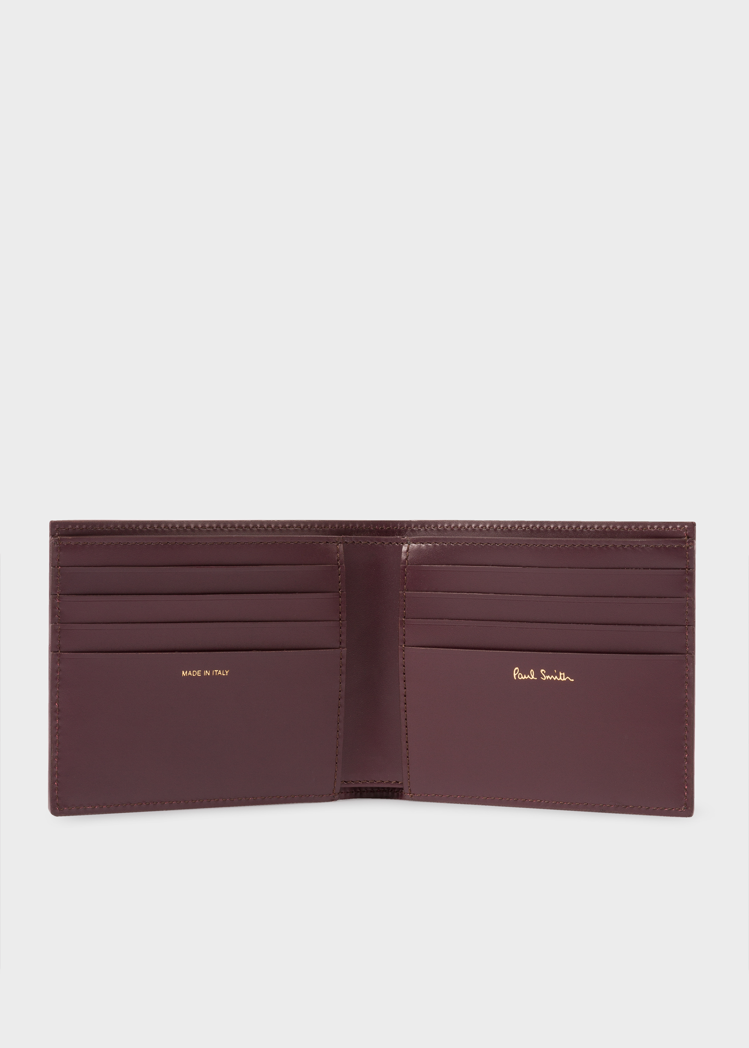 Men's Damson Leather Monogrammed Billfold Wallet by Paul Smith