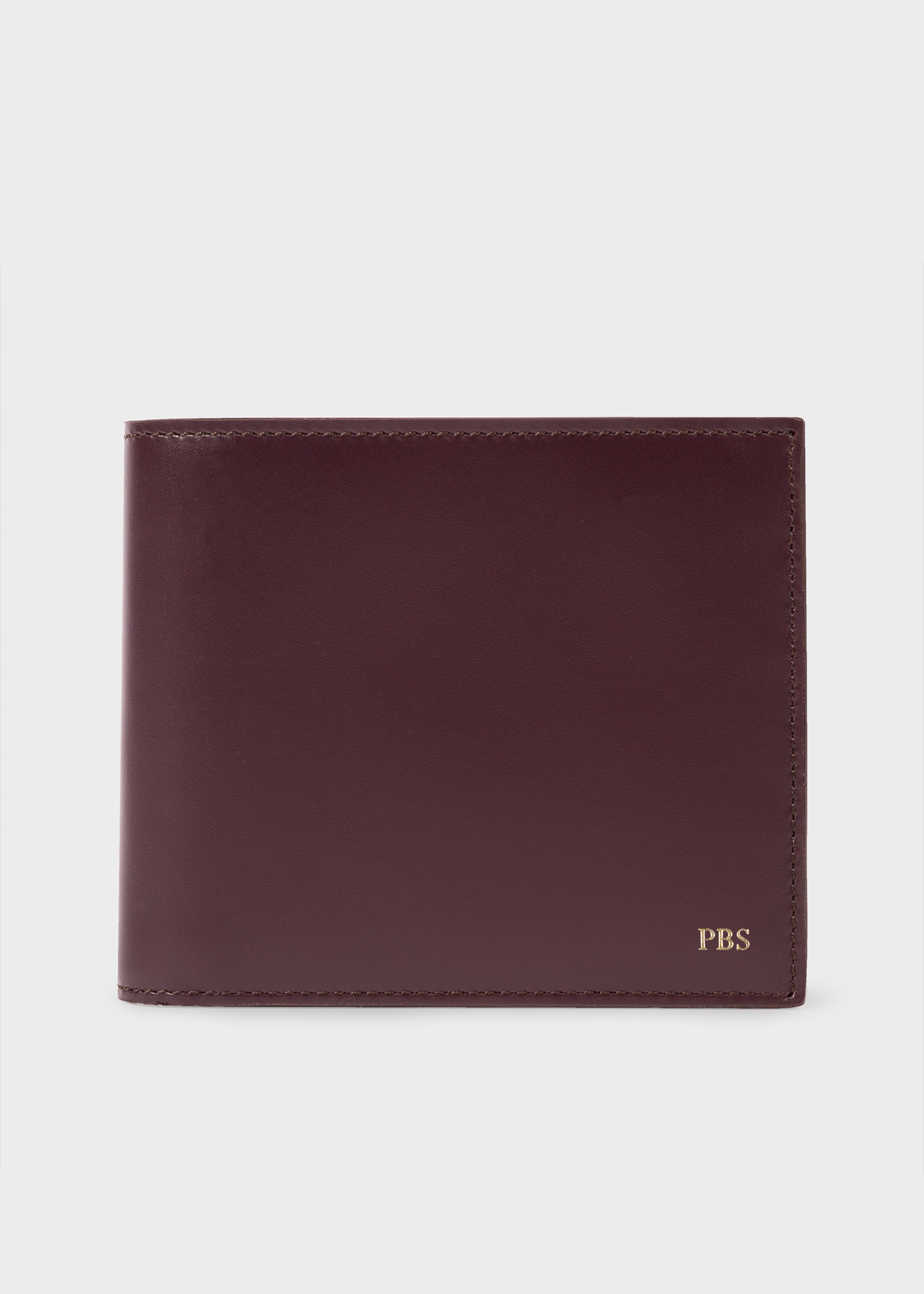 Men's Damson Leather Monogrammed Billfold Wallet by Paul Smith