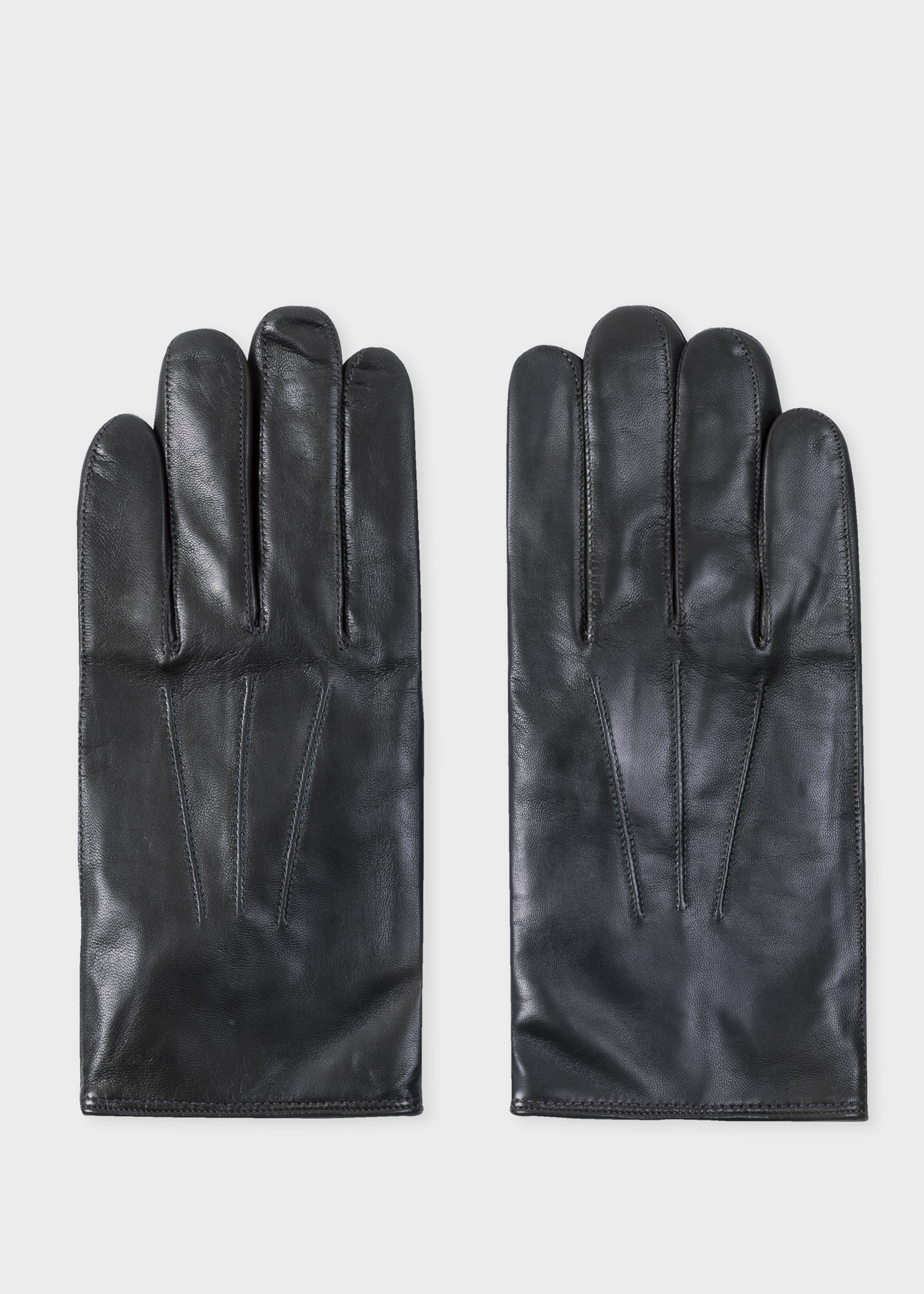 Men's Navy Leather Gloves - Paul Smith