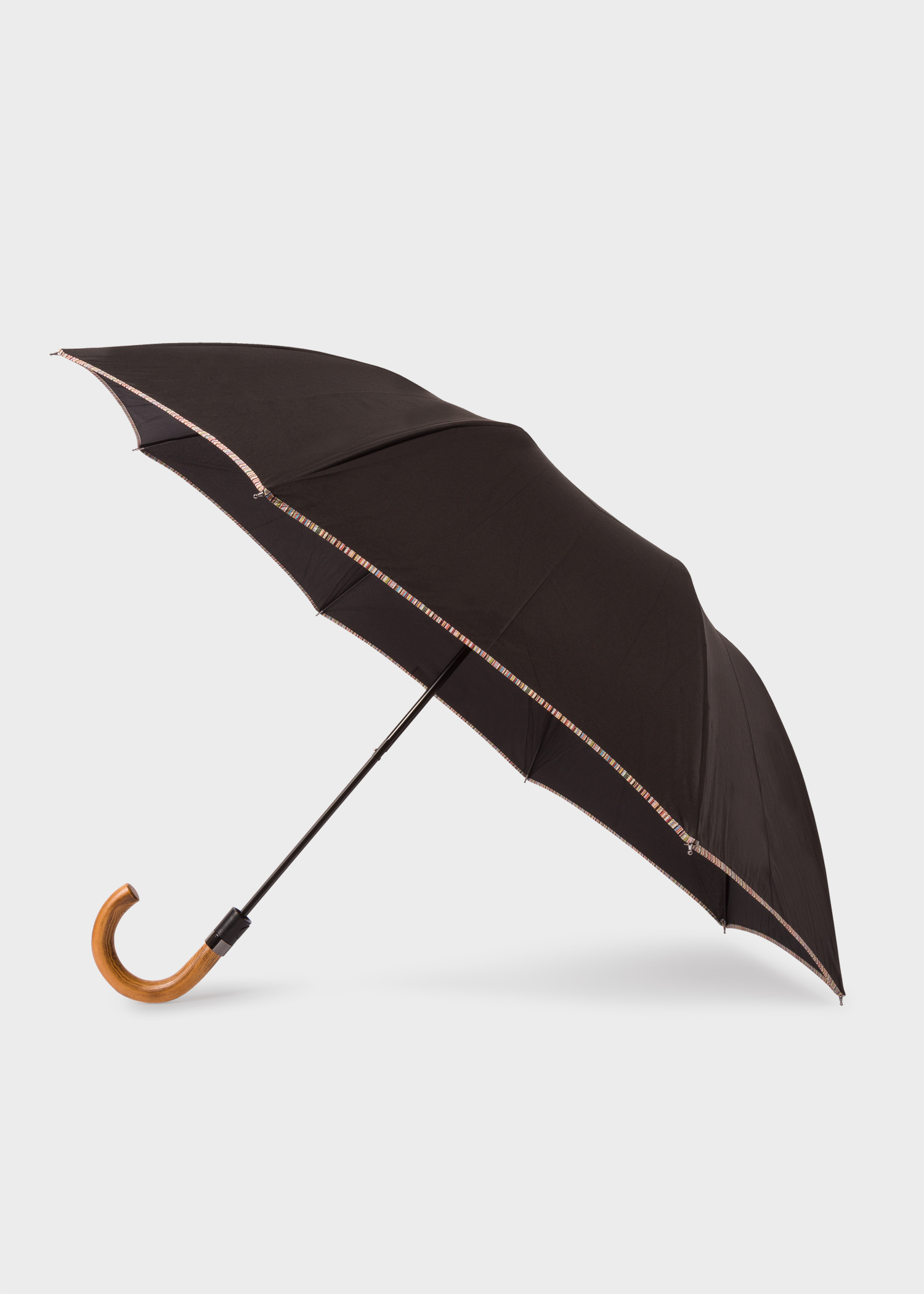 Brown Polka Dot Umbrella with Brown Leather Handle