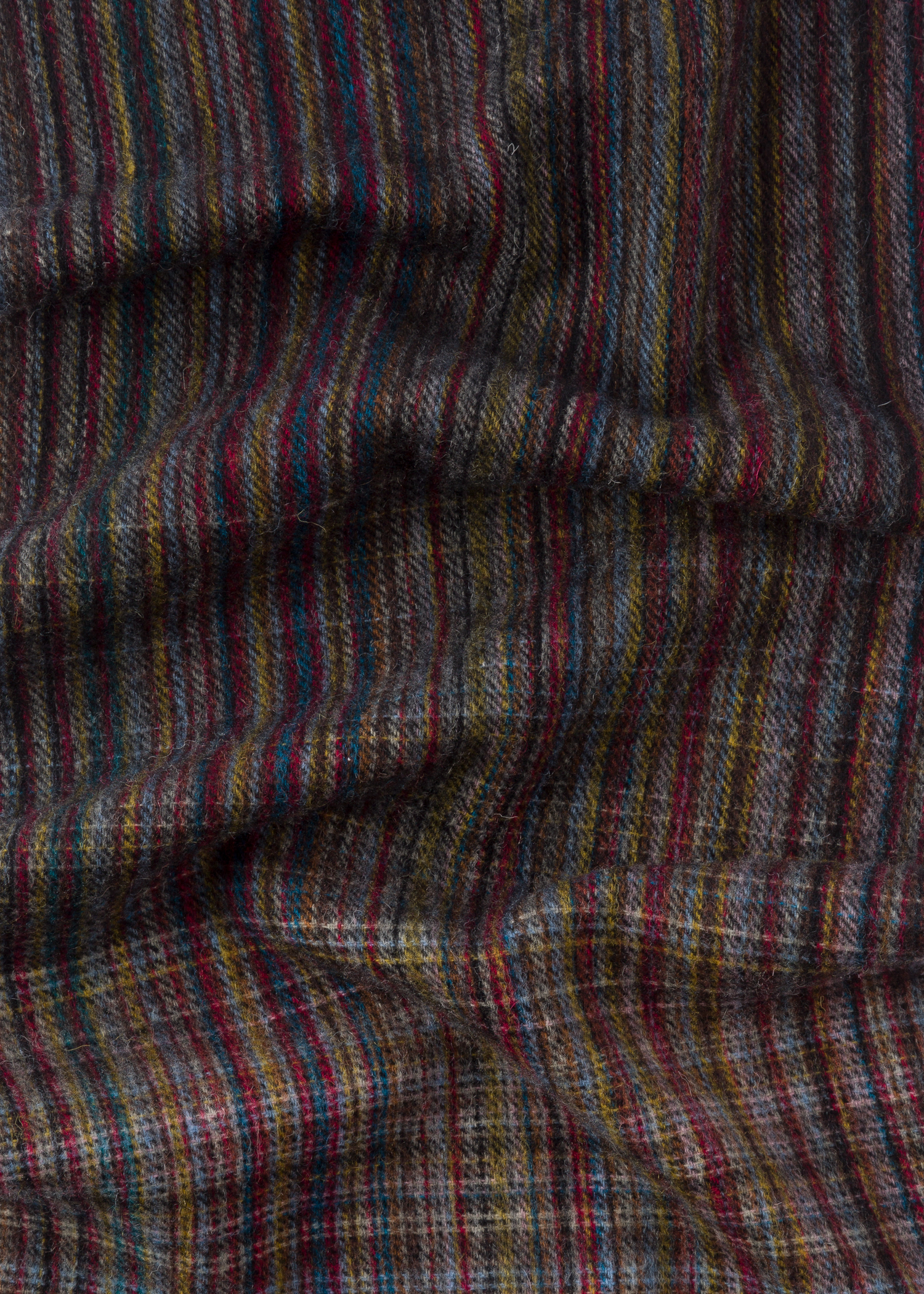 Men's Mixed Signature Stripe And Check Wool Scarf