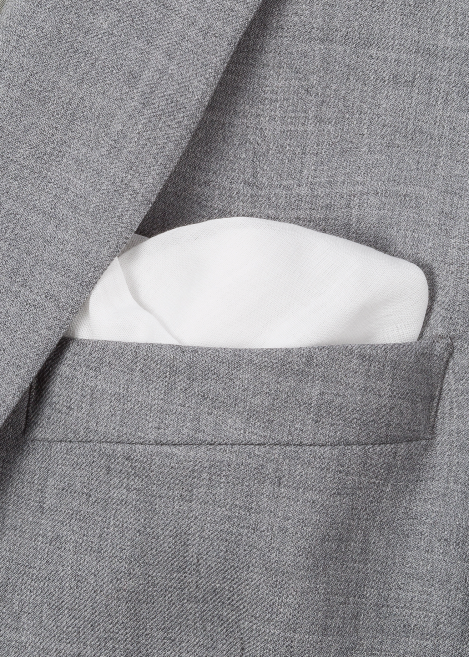 White Cotton Pocket Square With 