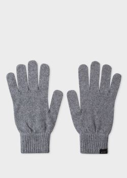 폴 스미스 장갑 Paul Smith Mens Grey Cashmere And Merino Wool Gloves