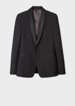 폴 스미스 블레이저 Paul Smith Mens Tailored-Fit Black Wool And Mohair Evening Blazer