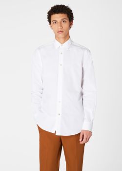 폴 스미스 드레스 셔츠 Paul Smith Mens Tailored-Fit White Cotton Artist Stripe Cuff Shirt