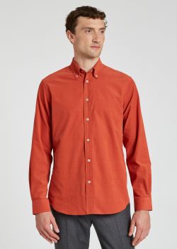폴 스미스 셔츠 Paul Smith Mens Classic-Fit Orange Corduroy Shirt