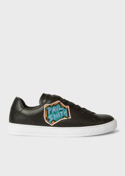Mens Black Calf Leather Hansen Trainers With 폴 스미스 Paul Smith Embroidery