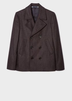 men's wool peacoat brown