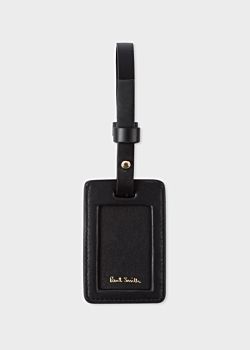 black leather luggage tags