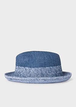 mens blue trilby hat