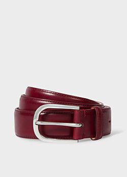 mens maroon leather belts